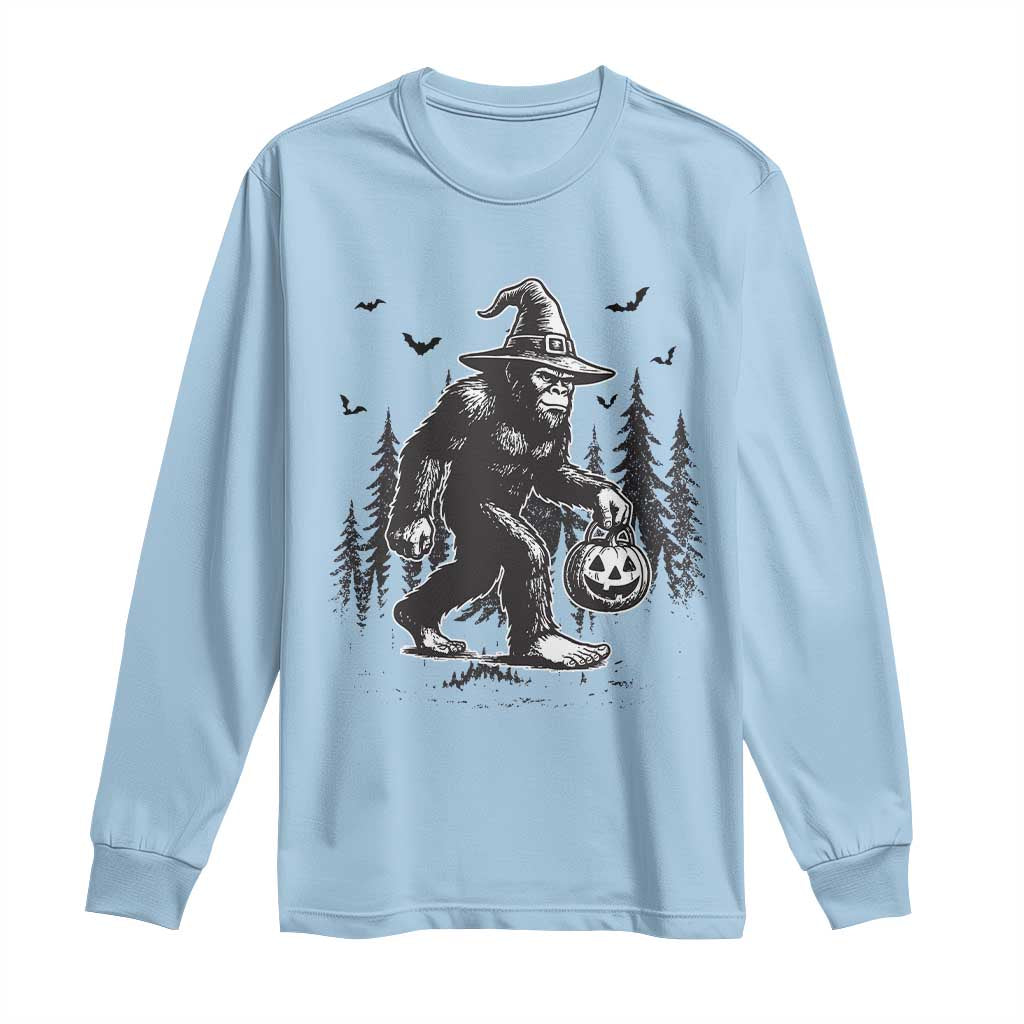 Funny Halloween Gift Long Sleeve Shirt Bigfoot Witch Costume - Wonder Print Shop