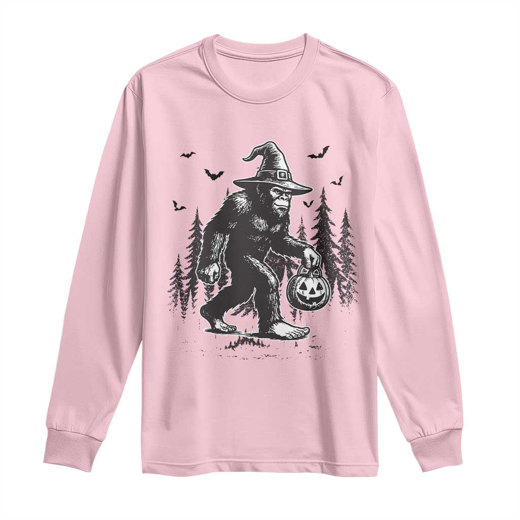 Funny Halloween Gift Long Sleeve Shirt Bigfoot Witch Costume - Wonder Print Shop