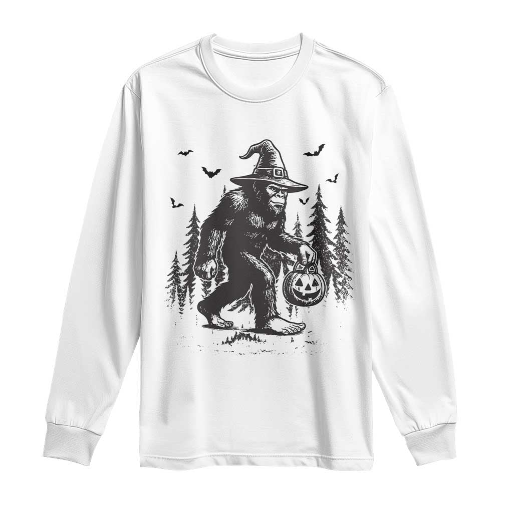 Funny Halloween Gift Long Sleeve Shirt Bigfoot Witch Costume - Wonder Print Shop