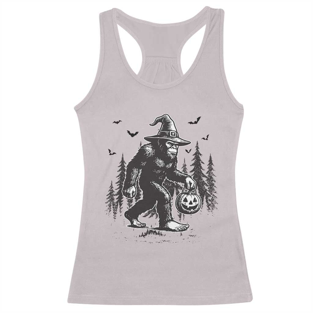 Funny Halloween Gift Racerback Tank Top Bigfoot Witch Costume - Wonder Print Shop