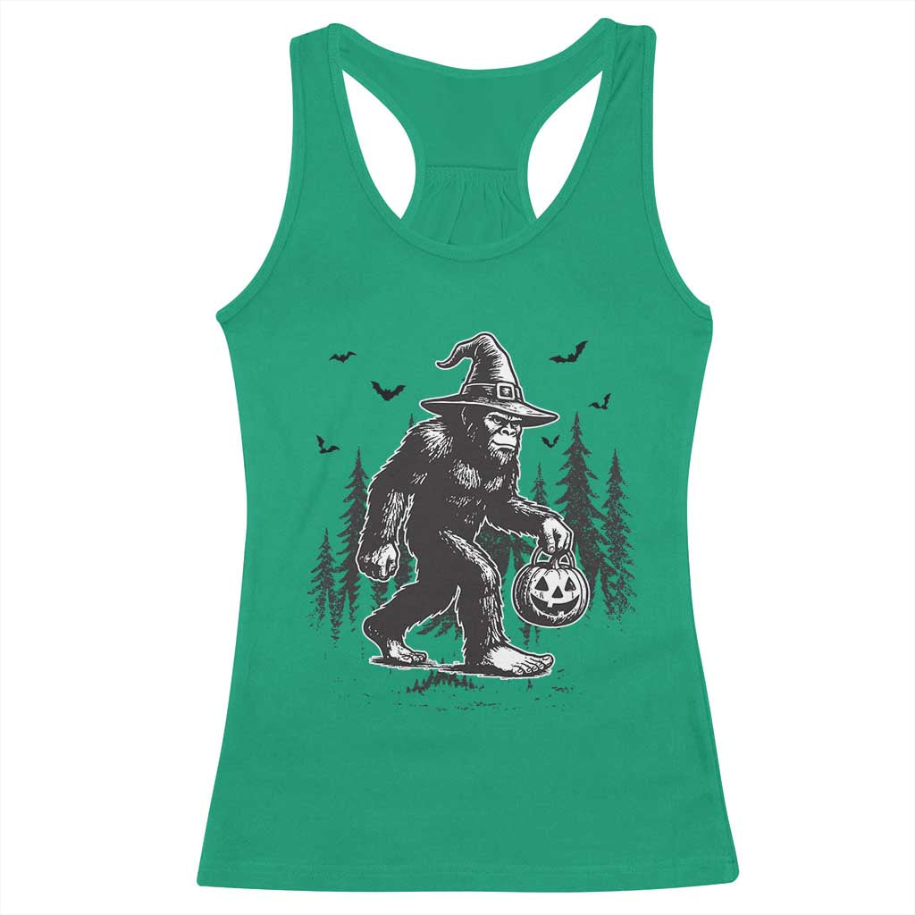 Funny Halloween Gift Racerback Tank Top Bigfoot Witch Costume - Wonder Print Shop