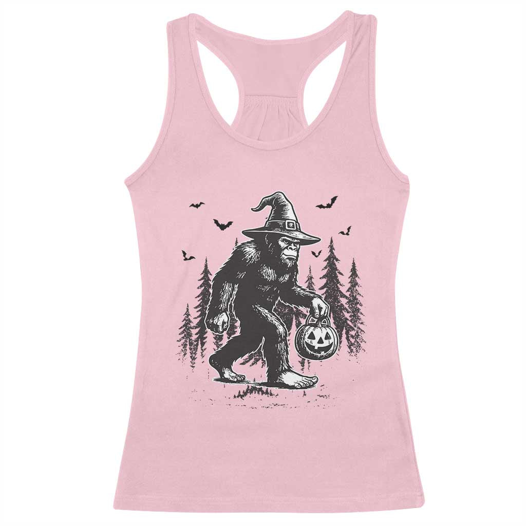Funny Halloween Gift Racerback Tank Top Bigfoot Witch Costume - Wonder Print Shop