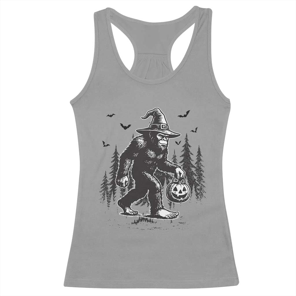 Funny Halloween Gift Racerback Tank Top Bigfoot Witch Costume - Wonder Print Shop