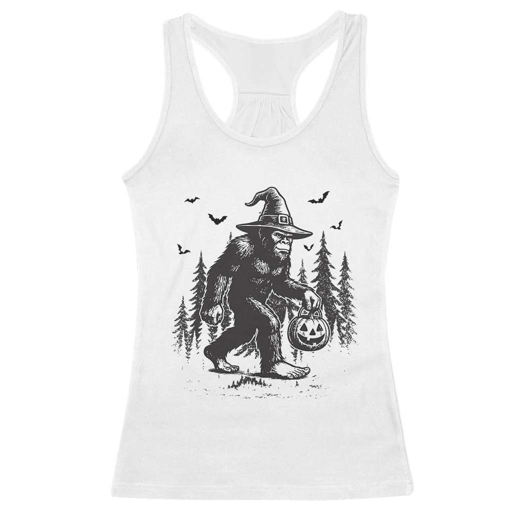 Funny Halloween Gift Racerback Tank Top Bigfoot Witch Costume - Wonder Print Shop