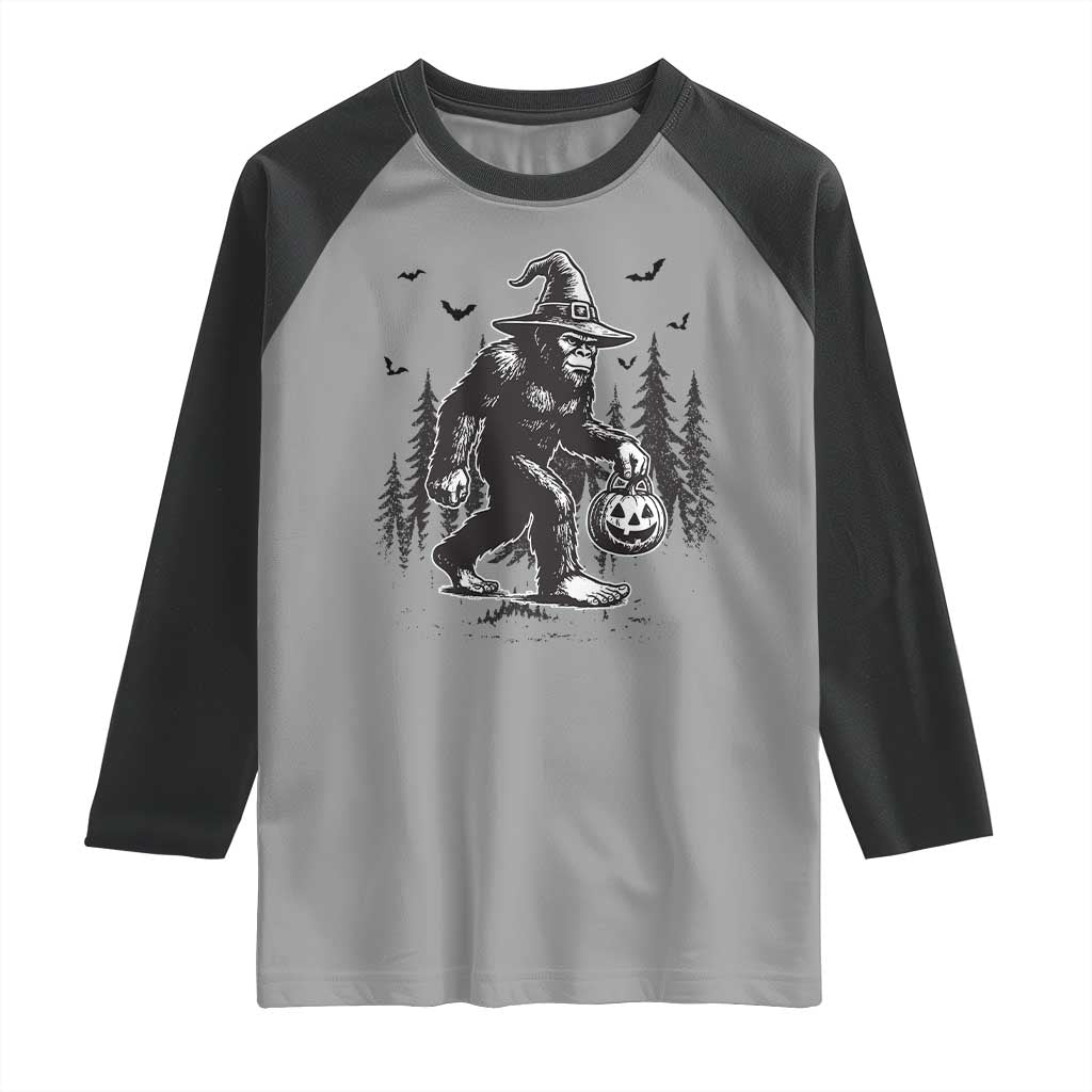 Funny Halloween Gift Raglan Shirt Bigfoot Witch Costume - Wonder Print Shop