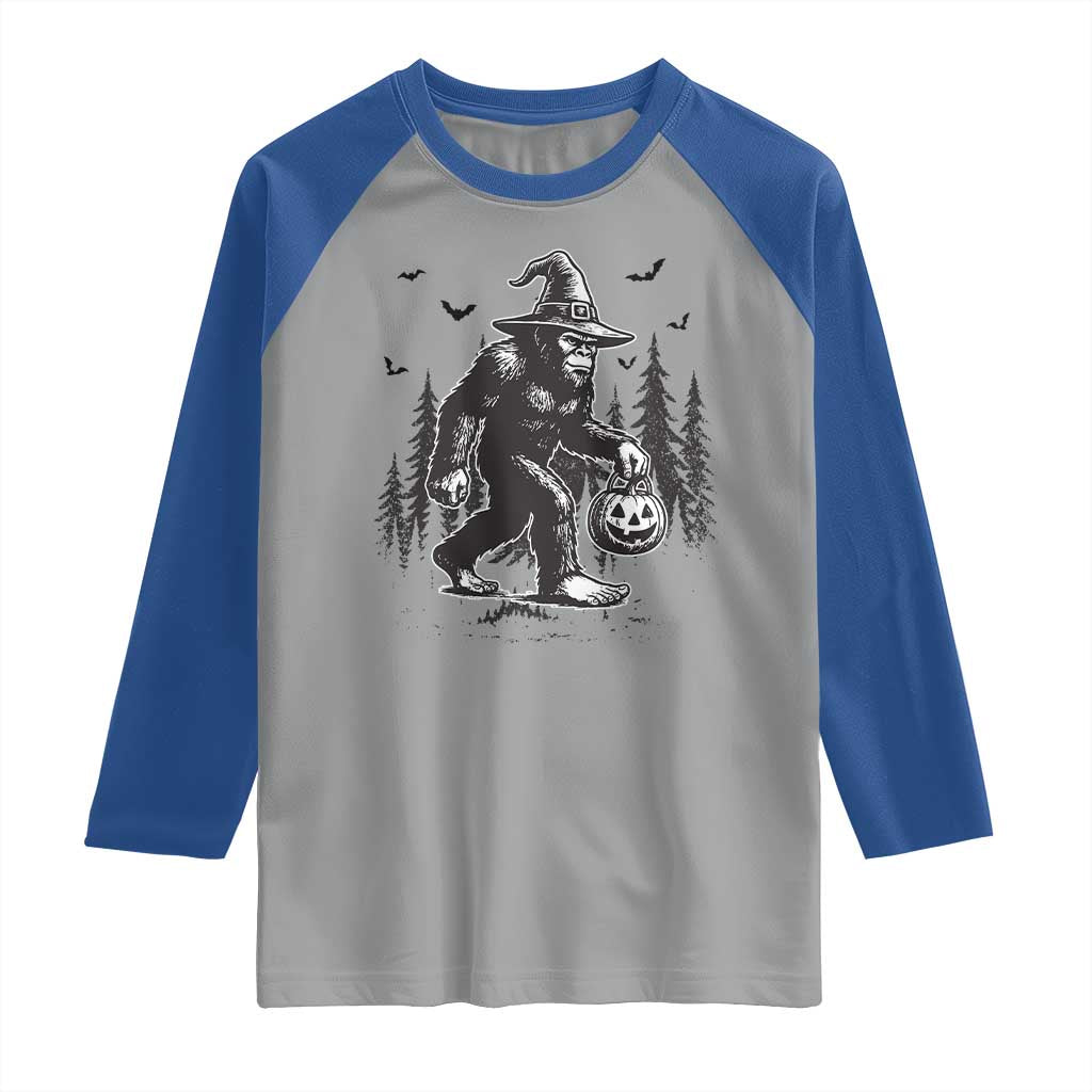 Funny Halloween Gift Raglan Shirt Bigfoot Witch Costume - Wonder Print Shop