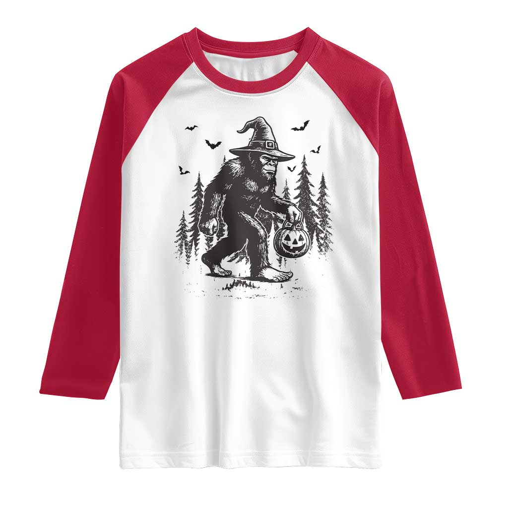 Funny Halloween Gift Raglan Shirt Bigfoot Witch Costume - Wonder Print Shop