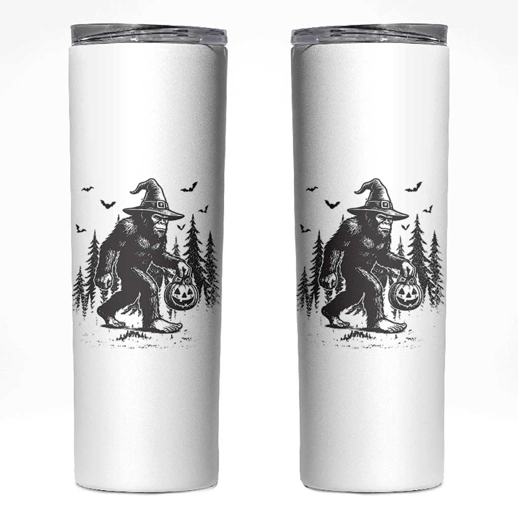 Funny Halloween Gift Skinny Tumbler Bigfoot Witch Costume