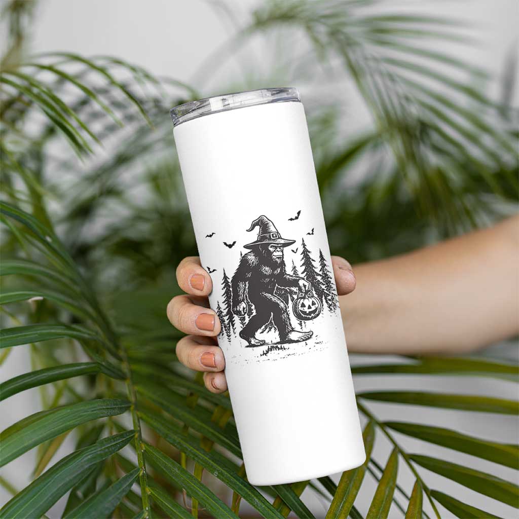 Funny Halloween Gift Skinny Tumbler Bigfoot Witch Costume