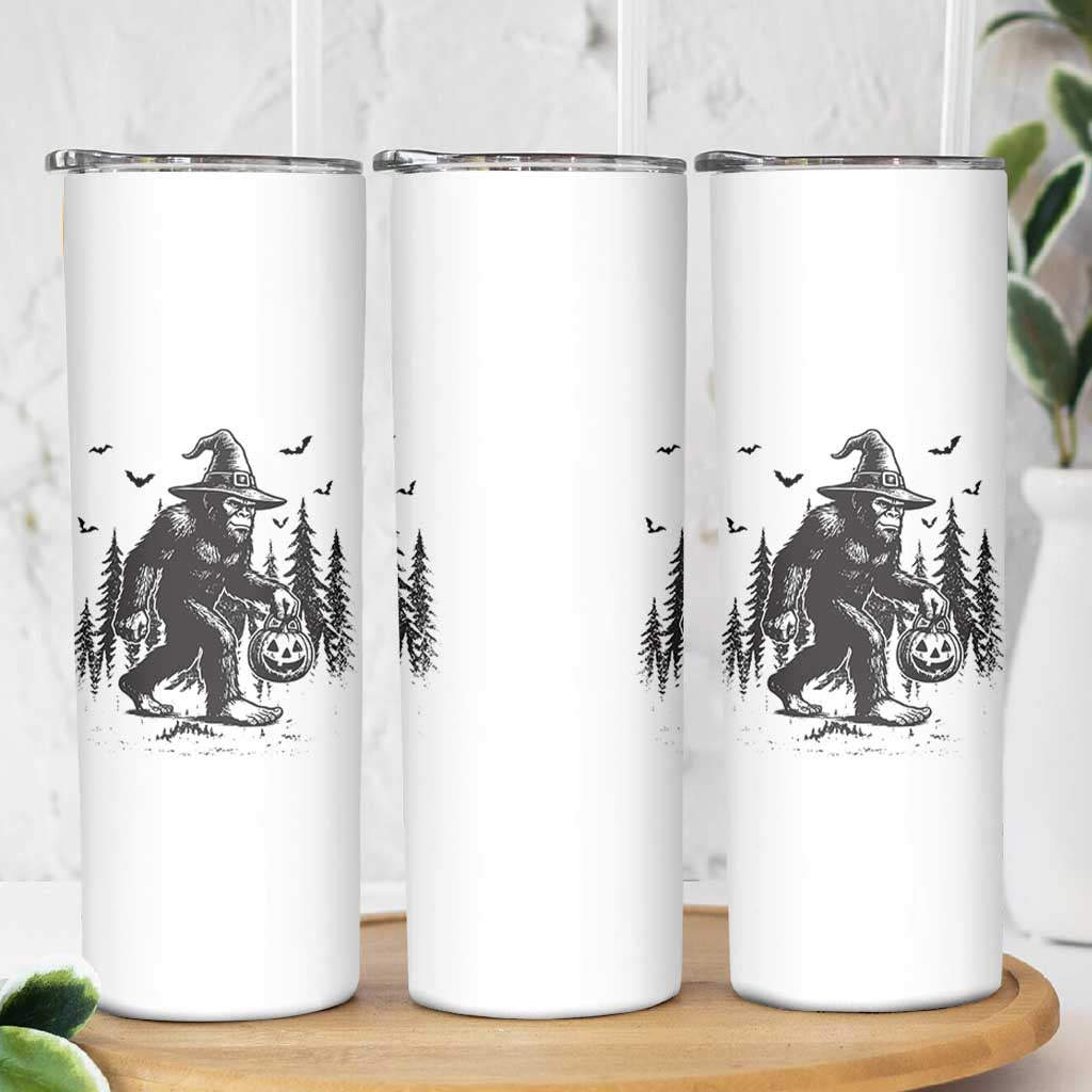 Funny Halloween Gift Skinny Tumbler Bigfoot Witch Costume