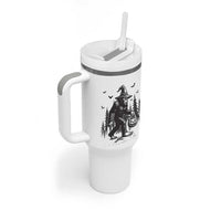 Funny Halloween Gift Tumbler With Handle Bigfoot Witch Costume