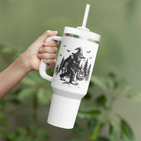 Funny Halloween Gift Tumbler With Handle Bigfoot Witch Costume