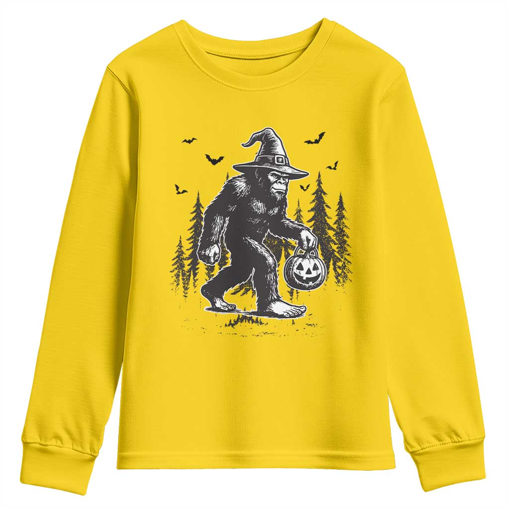 Funny Halloween Gift Youth Sweatshirt Bigfoot Witch Costume - Wonder Print Shop