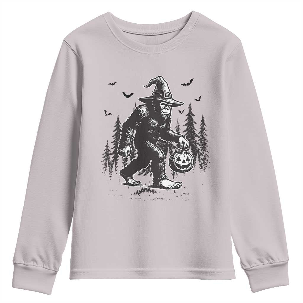 Funny Halloween Gift Youth Sweatshirt Bigfoot Witch Costume - Wonder Print Shop