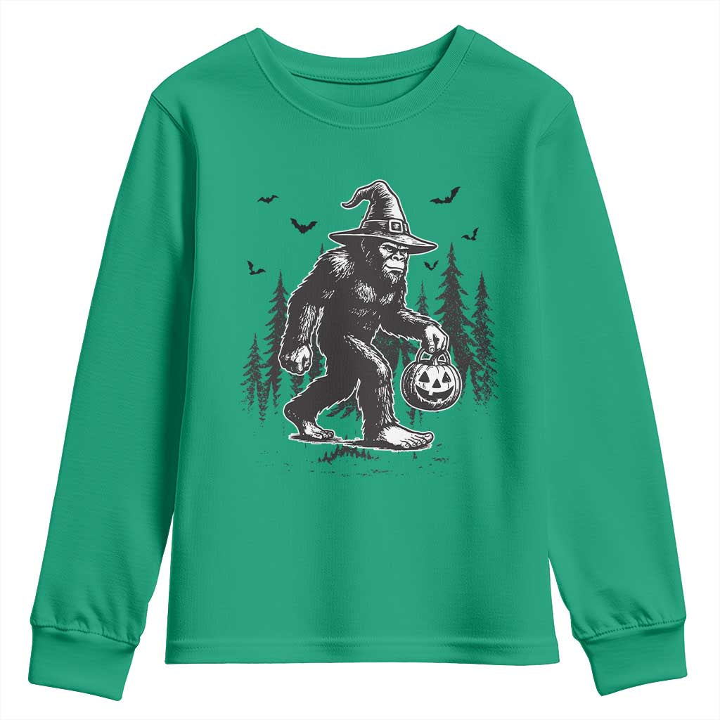 Funny Halloween Gift Youth Sweatshirt Bigfoot Witch Costume - Wonder Print Shop