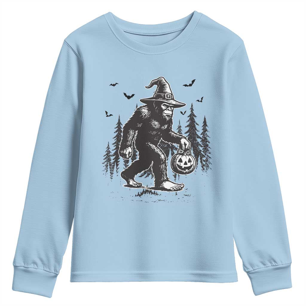 Funny Halloween Gift Youth Sweatshirt Bigfoot Witch Costume - Wonder Print Shop
