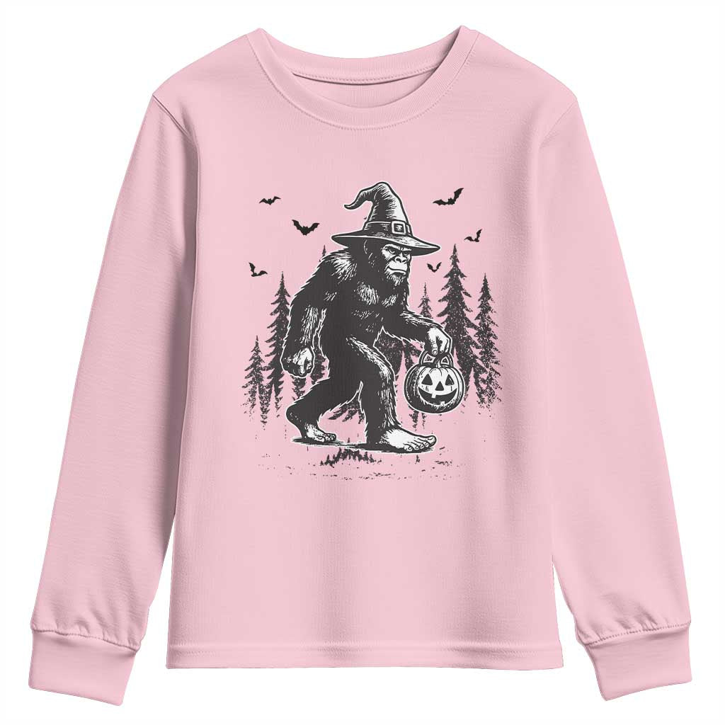 Funny Halloween Gift Youth Sweatshirt Bigfoot Witch Costume - Wonder Print Shop