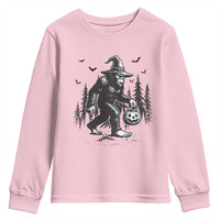 Funny Halloween Gift Youth Sweatshirt Bigfoot Witch Costume - Wonder Print Shop