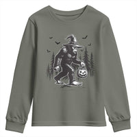 Funny Halloween Gift Youth Sweatshirt Bigfoot Witch Costume - Wonder Print Shop