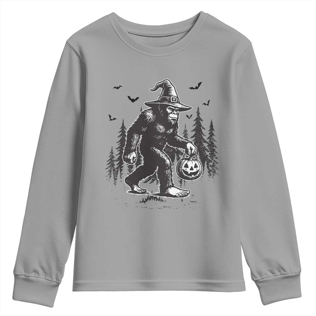Funny Halloween Gift Youth Sweatshirt Bigfoot Witch Costume - Wonder Print Shop