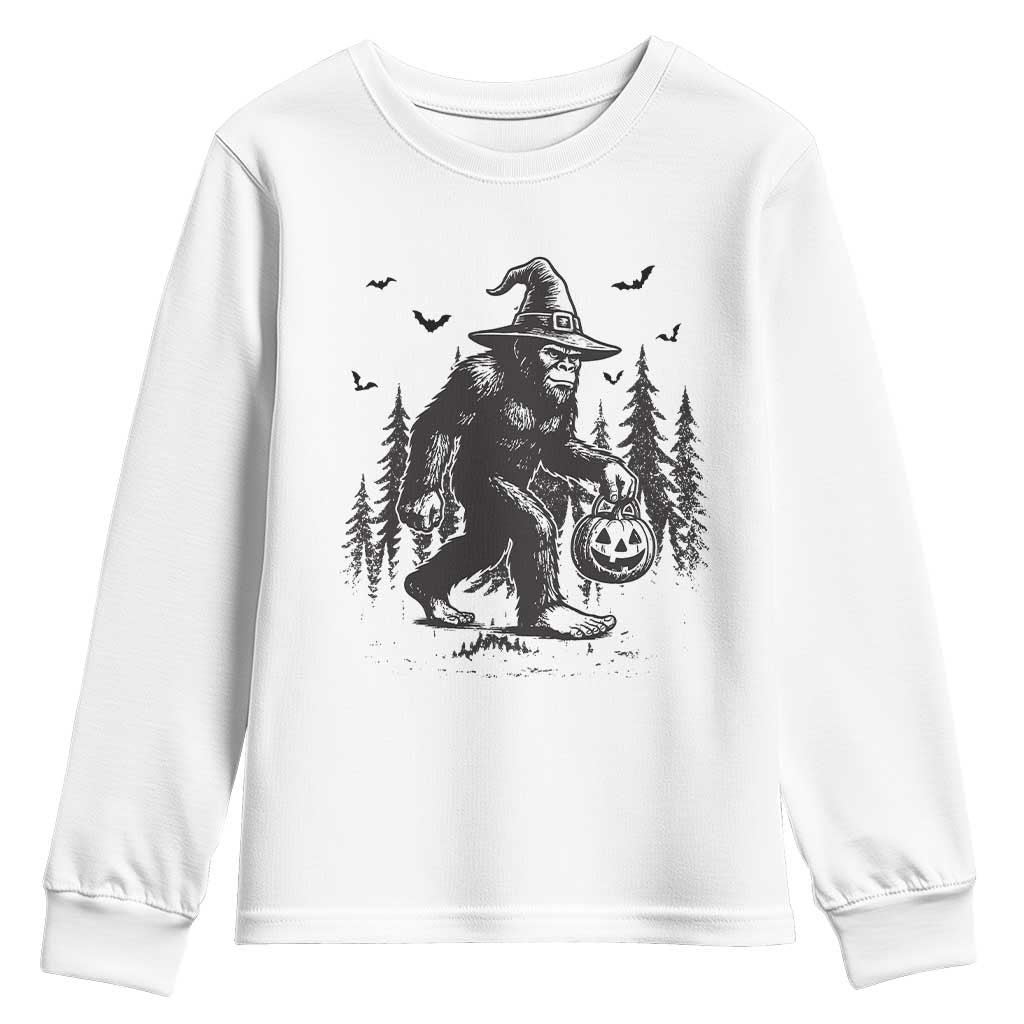 Funny Halloween Gift Youth Sweatshirt Bigfoot Witch Costume - Wonder Print Shop