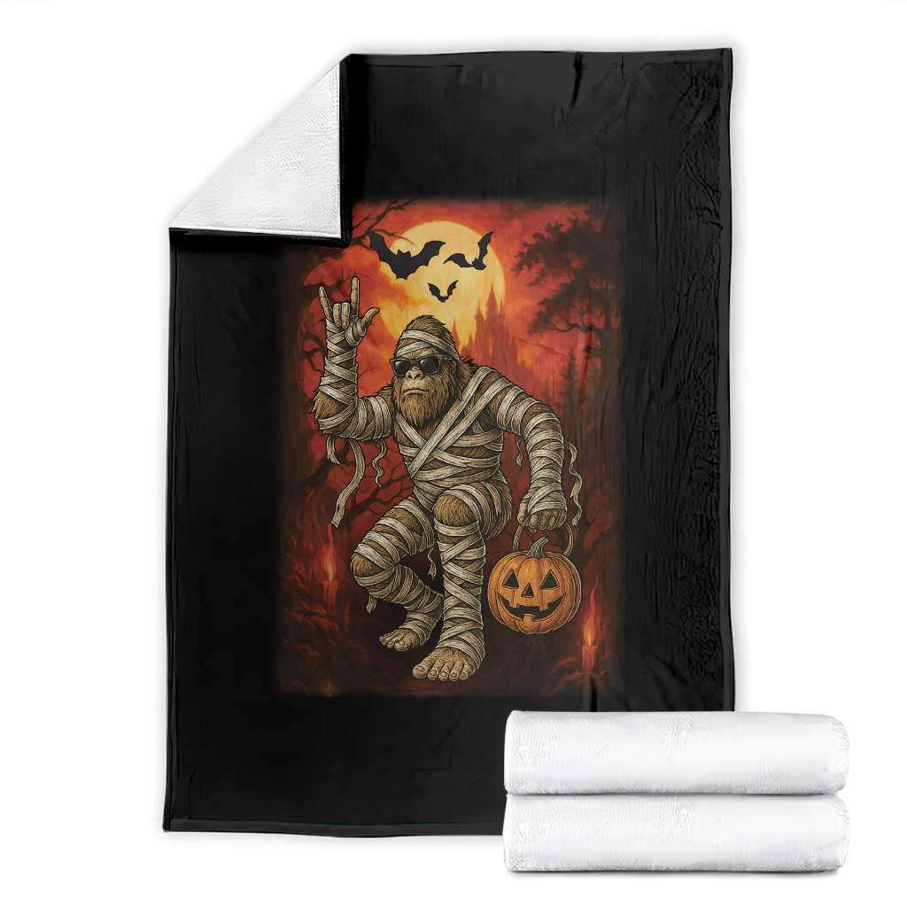 Halloween Mummy Bigfoot Throw Blanket Funny Cryptid Gift - Wonder Print Shop