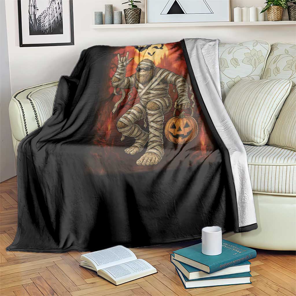 Halloween Mummy Bigfoot Throw Blanket Funny Cryptid Gift - Wonder Print Shop