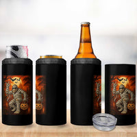 Halloween Mummy Bigfoot 4 in 1 Can Cooler Tumbler Funny Cryptid Gift