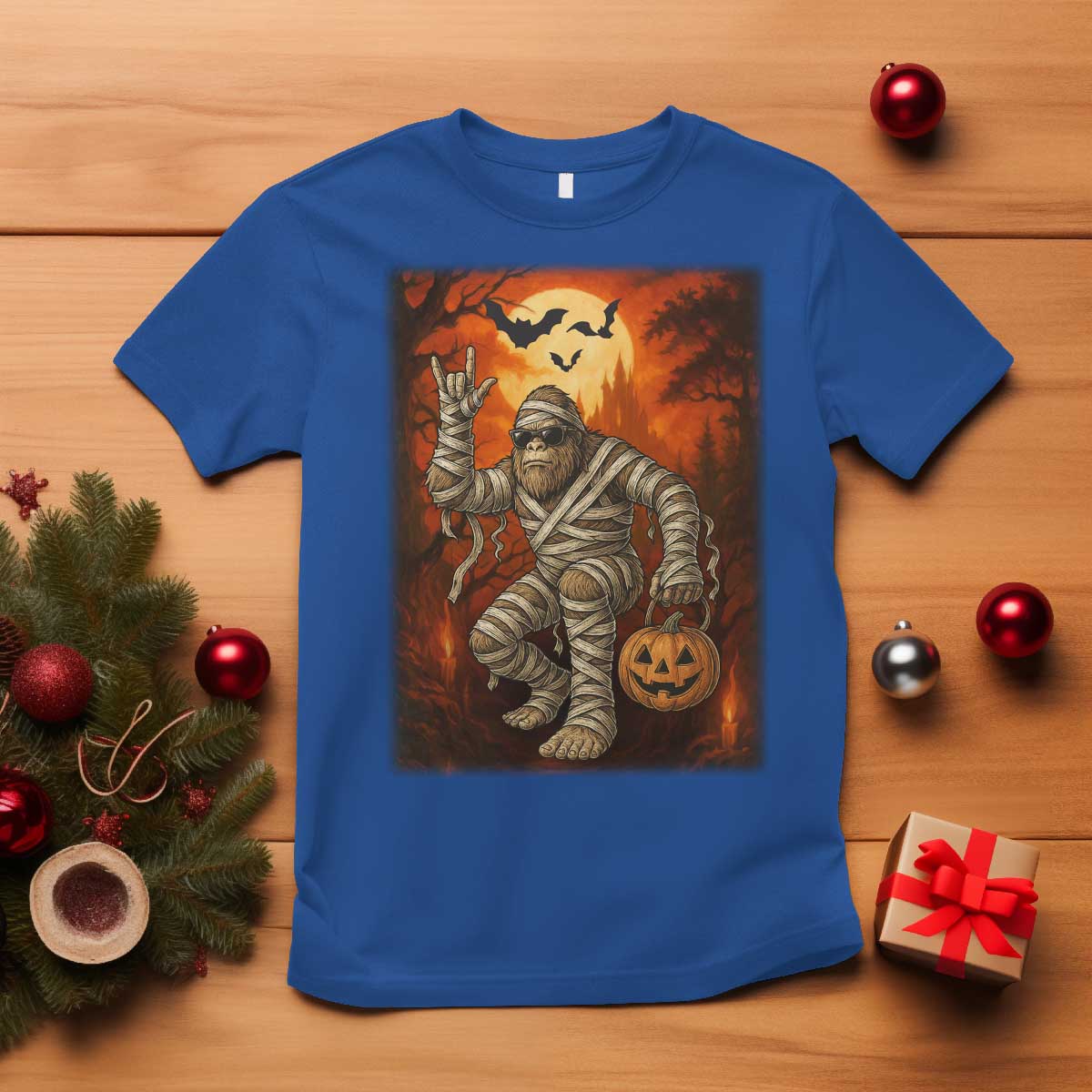 Halloween Mummy Bigfoot T Shirt Funny Cryptid Gift - Wonder Print Shop