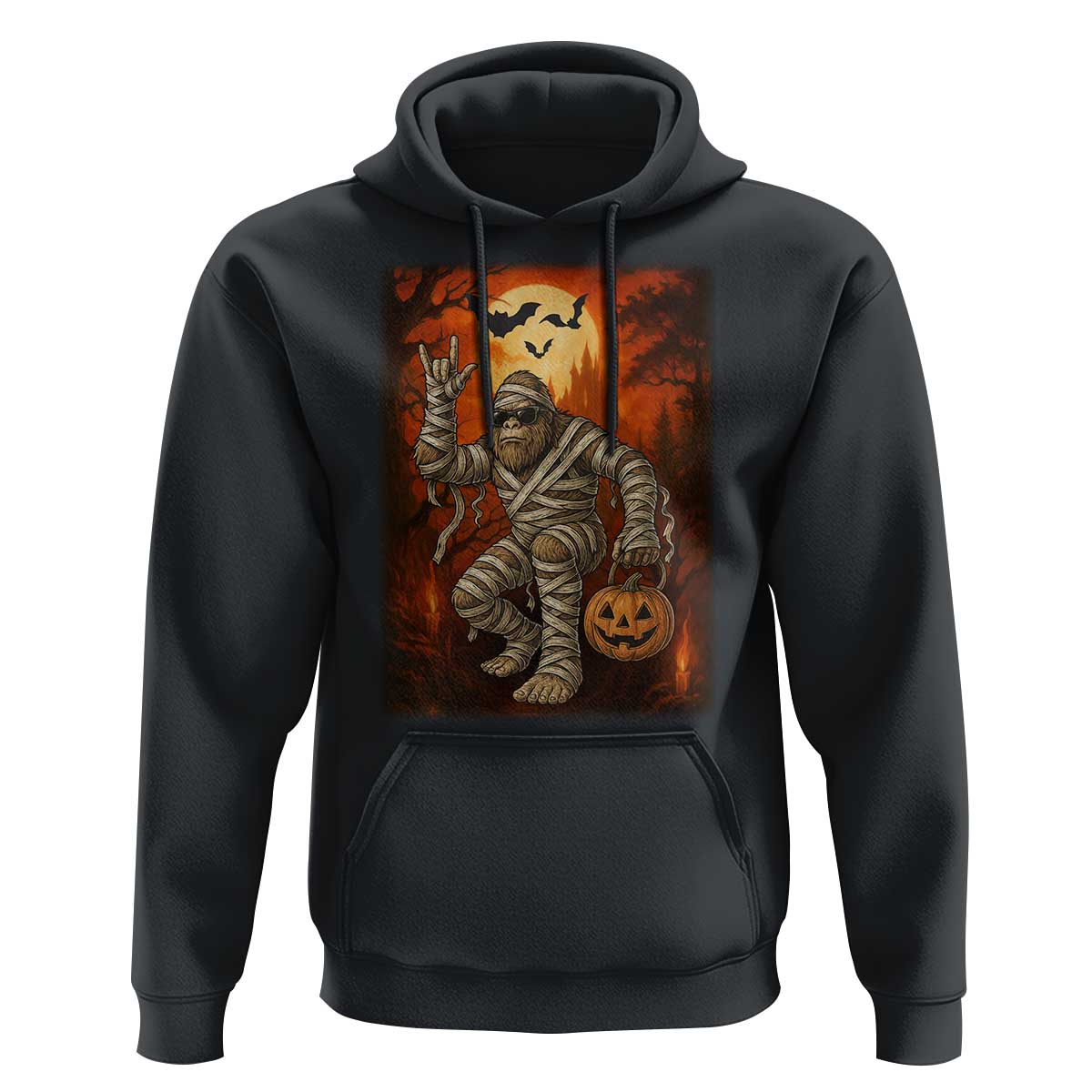 Halloween Mummy Bigfoot Hoodie Funny Cryptid Gift - Wonder Print Shop