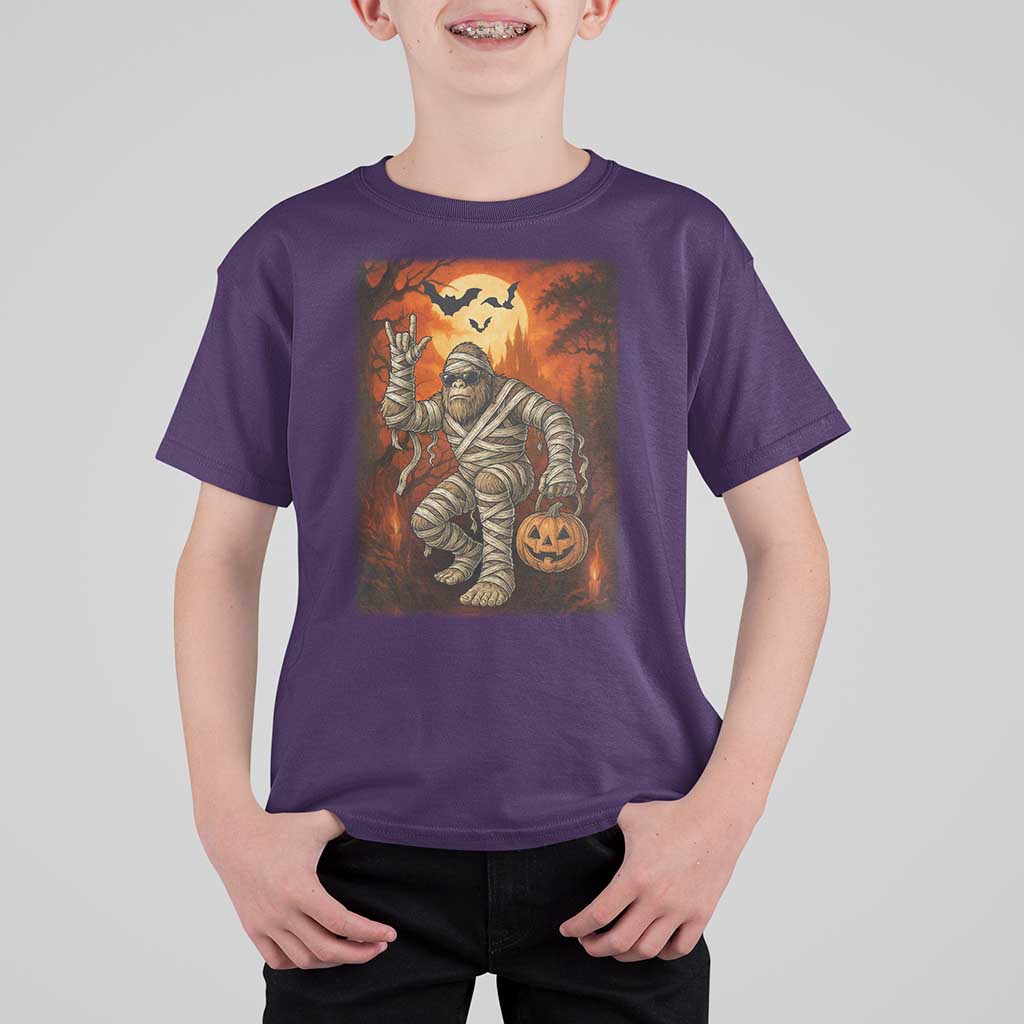 Halloween Mummy Bigfoot T Shirt For Kid Funny Cryptid Gift - Wonder Print Shop