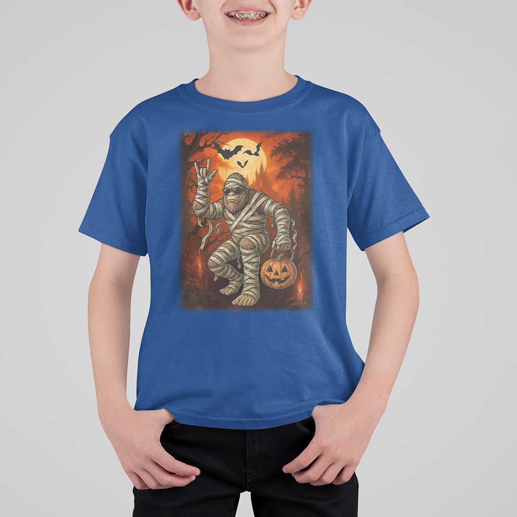 Halloween Mummy Bigfoot T Shirt For Kid Funny Cryptid Gift - Wonder Print Shop