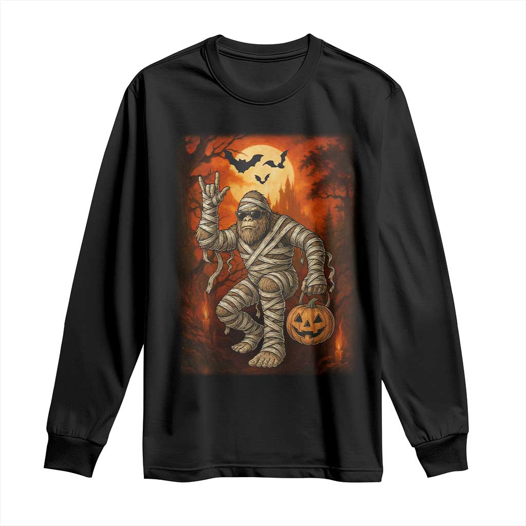 Halloween Mummy Bigfoot Long Sleeve Shirt Funny Cryptid Gift - Wonder Print Shop