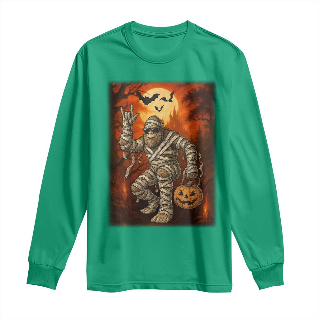 Halloween Mummy Bigfoot Long Sleeve Shirt Funny Cryptid Gift - Wonder Print Shop