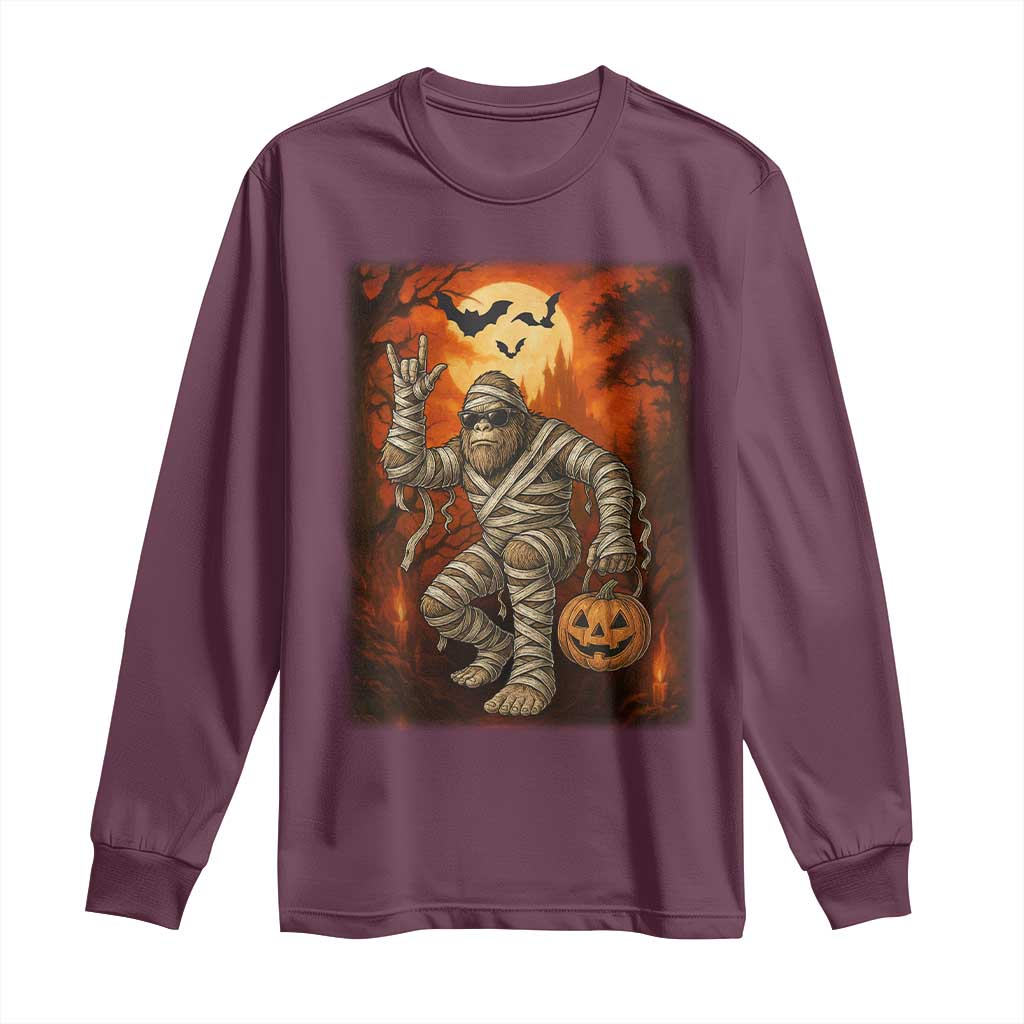 Halloween Mummy Bigfoot Long Sleeve Shirt Funny Cryptid Gift - Wonder Print Shop