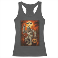Halloween Mummy Bigfoot Racerback Tank Top Funny Cryptid Gift - Wonder Print Shop