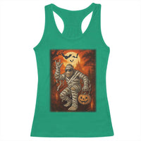Halloween Mummy Bigfoot Racerback Tank Top Funny Cryptid Gift - Wonder Print Shop