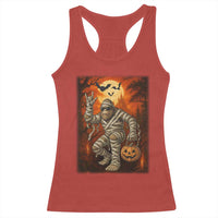 Halloween Mummy Bigfoot Racerback Tank Top Funny Cryptid Gift - Wonder Print Shop