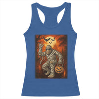 Halloween Mummy Bigfoot Racerback Tank Top Funny Cryptid Gift - Wonder Print Shop