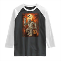 Halloween Mummy Bigfoot Raglan Shirt Funny Cryptid Gift - Wonder Print Shop