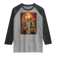 Halloween Mummy Bigfoot Raglan Shirt Funny Cryptid Gift - Wonder Print Shop