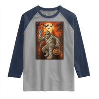 Halloween Mummy Bigfoot Raglan Shirt Funny Cryptid Gift - Wonder Print Shop