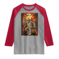 Halloween Mummy Bigfoot Raglan Shirt Funny Cryptid Gift - Wonder Print Shop
