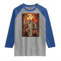 Halloween Mummy Bigfoot Raglan Shirt Funny Cryptid Gift - Wonder Print Shop