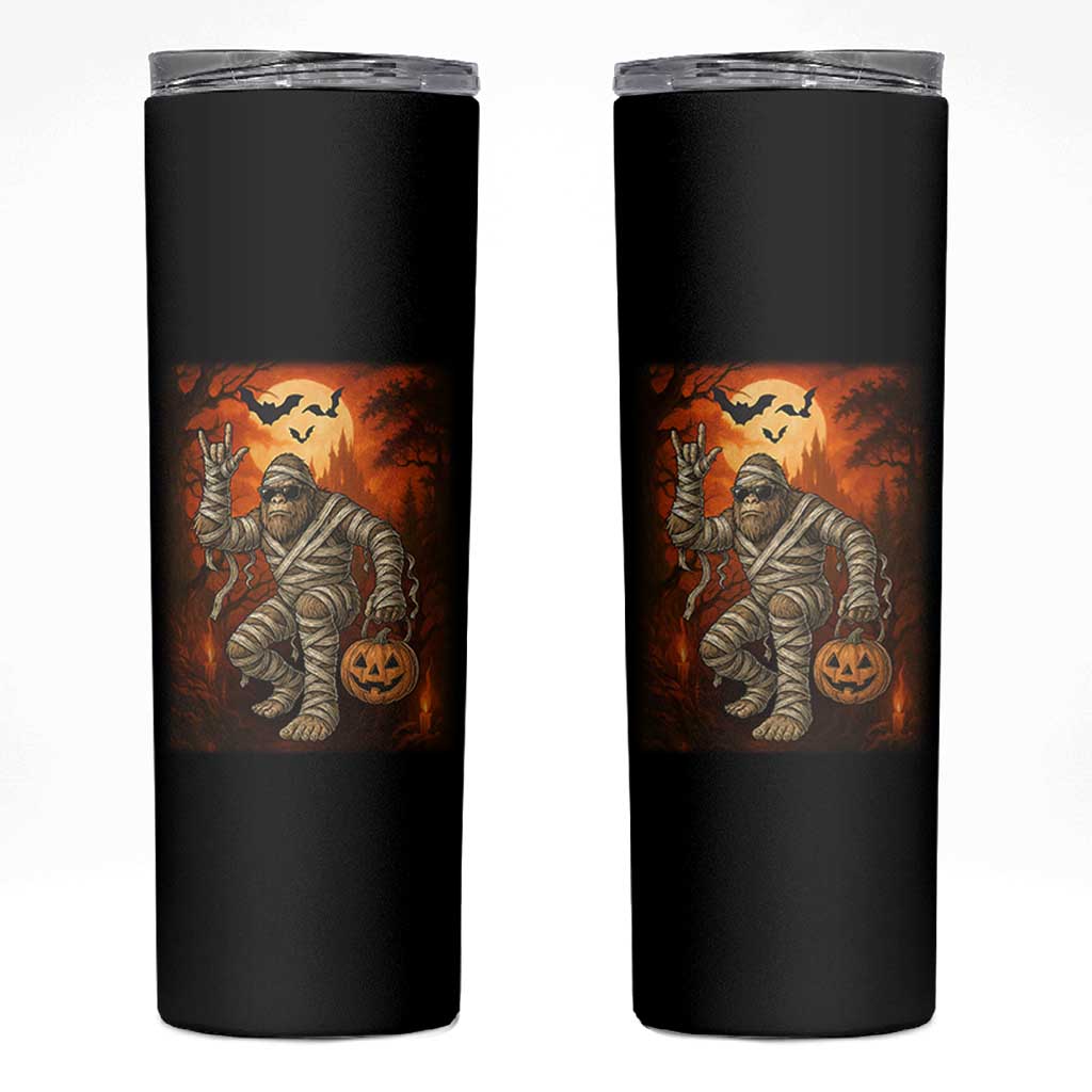 Halloween Mummy Bigfoot Skinny Tumbler Funny Cryptid Gift