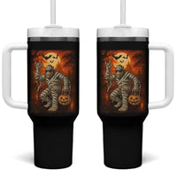 Halloween Mummy Bigfoot Tumbler With Handle Funny Cryptid Gift