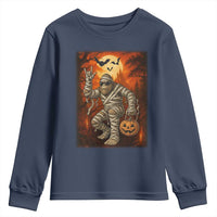 Halloween Mummy Bigfoot Youth Sweatshirt Funny Cryptid Gift - Wonder Print Shop
