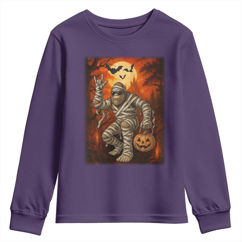 Halloween Mummy Bigfoot Youth Sweatshirt Funny Cryptid Gift - Wonder Print Shop