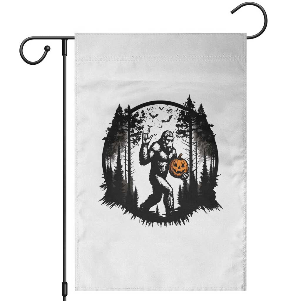 Funny Halloween Bigfoot With Jack O Lantern Garden Flag - Wonder Print Shop