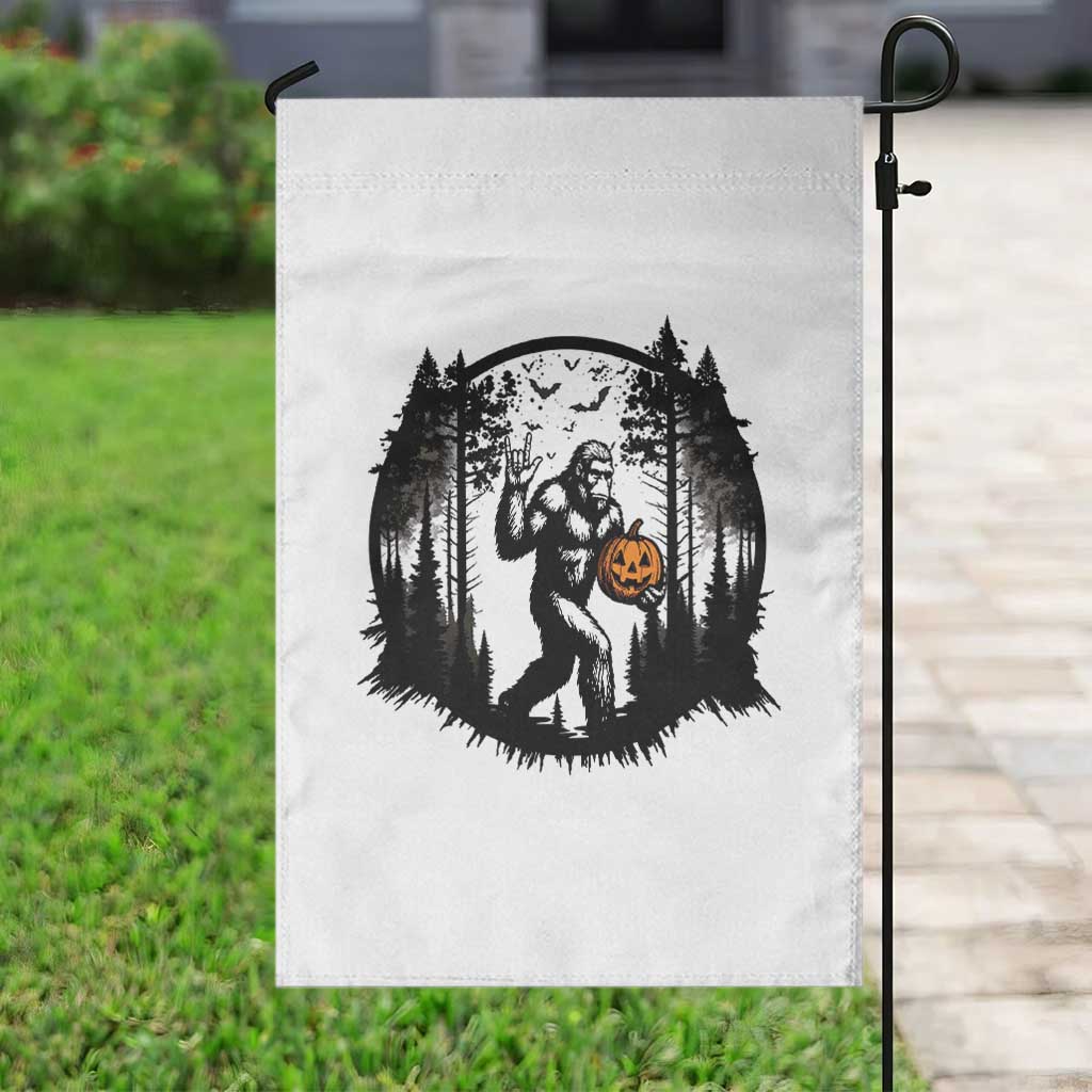 Funny Halloween Bigfoot With Jack O Lantern Garden Flag - Wonder Print Shop